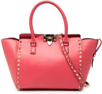Valentino Pre-owned Valentino Small Leather Rockstud Trapeze Satchel Ladies F4ZQSMWG2610NL6X