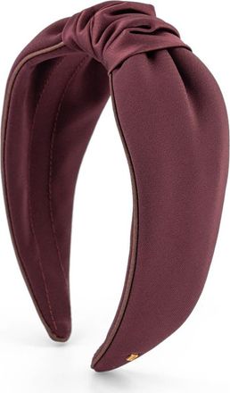 Alexandre de Paris Douceur satin headband in Moka at Nordstrom