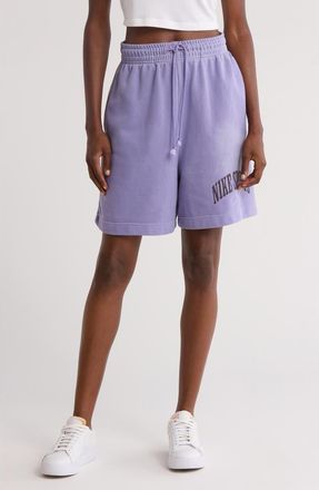 Nike Sportswear Phoenix French Terry Drawstring Shorts in Dusty Amethyst at Nordstrom, Size Medium