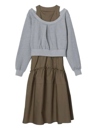 3.1 Phillip Lim cold-shoulder tiered midi dress - Green
