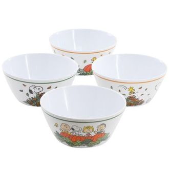 Peanuts Happy Fall 4 Piece 5.8 Inch Round Melamine Cereal Bowl Set in Assorted at Nordstrom