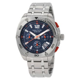 Nautica Tin Can Bay Chronograph Quartz Blue Dial Mens Watch NAPTCF212