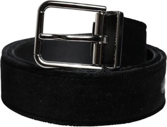 Dolce & Gabbana Katoenen Riem met Metalen Gesp - Heren - Riemen - Zwart - ONE Size - Katoen - Accessoires
