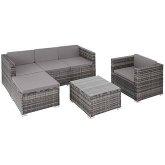 TecTake Garden Furniture Set Lignano in Grey | Size: Large