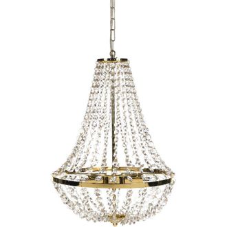 Beliani Lampadario in ferro con cristalli acrilici in stile glam Oro Diamante