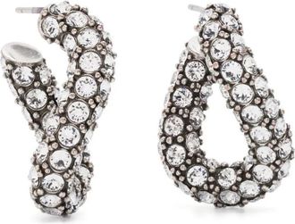 Isabel Marant Kristallen Versierde Messing Oorbellen - Dames - Oorbellen - Grijs - ONE Size - Accessoires