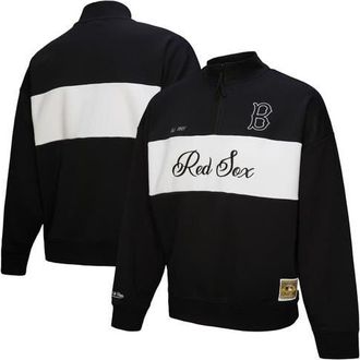 Mitchell & Ness Womens Mitchell & Ness Black Boston Red Sox Quarter-Zip Pullover Top at Nordstrom, Size X-Large