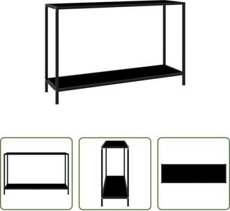 vidaXL vidaXL Tavolo in acciaio - Tavolo Consolle Nero 120x35x75 cm in Vetro Temperato