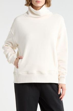Yogalicious London Edge Silicon Fleece Sweatshirt in White Dove at Nordstrom Rack, Size X-Large