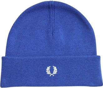 Fred Perry Gorro de mezcla de lana merino con detalle de rayas estilo bomber y logotipo - Accessories - Hombre - Azul - ONE SIZE