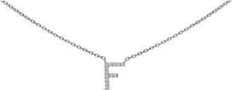 House of Brilliance 10K White Gold Diamond Accent A-Z Block Initial Pendant Necklace in White Gold | F at Nordstrom