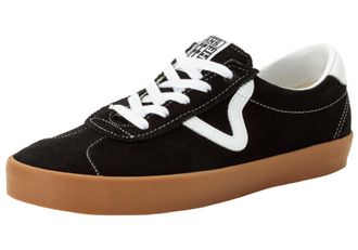 Vans Sneaker VANS Sport Low, Damen, Gr. 38,5, schwarz (schwarz, gum), Leder, Schuhe Sneaker, unisex