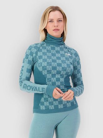 Mons Royale Ascender Merino Mock Neck Funktionsshirt blau
