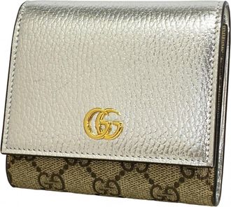 Gucci Silver Beige Leather Wallet (Bi-Fold) (Pre-Owned)