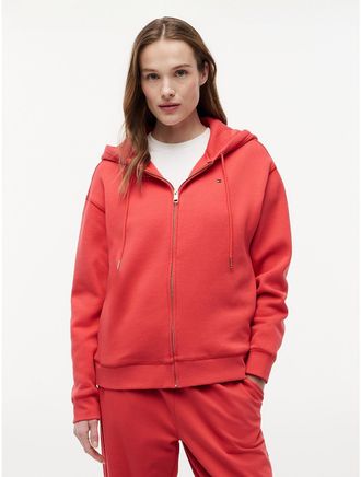 Tommy Hilfiger Womens Relaxed Fit Zip Hoodie - Red - XXL