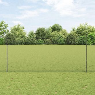 Berkfield Home Fence Posts 22 pcs U-Channel Grey 140 cm Steel, Hexagon Fence Grey 1.4x50 m Steel