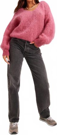 Americandreams Milana Long Sleeve Alpaca Pullover In Pink