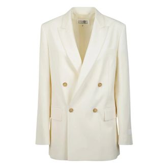 Maison Margiela Blazers, female, Beige, Size: M Double-Breasted Blazer