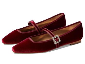 Badgley Mischka Brystol Womens Flat Shoes Ruby Red : 8.5 M, Leather/Silk