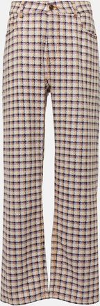 Etro Checked cotton-blend tweed wide-leg pants