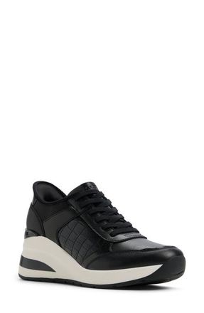 Aldo Iconistep Wedge Sneaker in Black at Nordstrom, Size 8.5