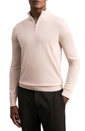 Reiss Blackhall Quarter Zip Wool Sweater in Beige at Nordstrom Rack, Size Xx-Large