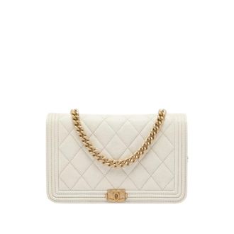 Chanel Pre-owned Wallet on Chain - Dames - Pre-owned - Wit - Maat: ONE Size Leer