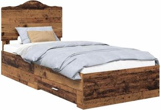 vidaXL Estructura De Cama Con Cabecera Madera Vieja 90 X 200 Cm Vidaxl