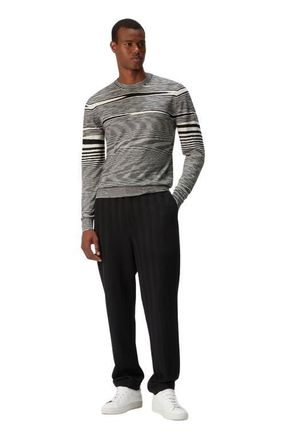 Missoni Slub Crew-neck Pullover in Black & White at Nordstrom, Size 58 It