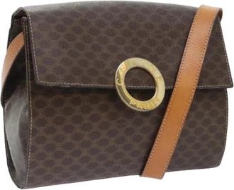 Celine Pre-owned Vintage Macadam Shoulder Bag - Dames - Vintage Schoudertas - Bruin - ONE Size - Leer - Vintage