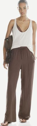 H&M Wide-cut Pull-on Pants in Dark Brown at Nordstrom, Size Xx-Large