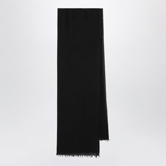 Destin Black silk and cashmere-blend scarf