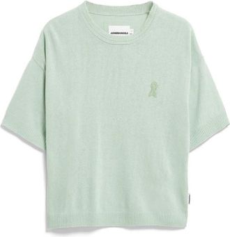 Armedangels S Sl Linen Blend Knit Sweater T-Shirt f&uuml;r Damen | grau/gr&uuml;n
