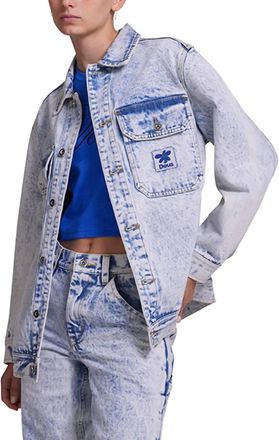 Deus Crosby Work Jacket In Indigo Acid Stonewash