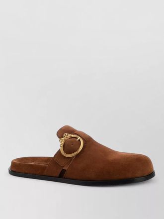 Dior flat sole open back round toe mules