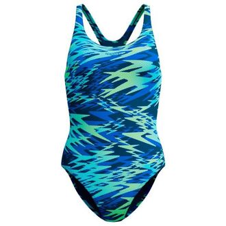 Speedo Hyperboom Print Medalist One Piece Badeanzug f&uuml;r Damen | blau