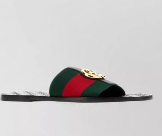 Gucci riviera fabric slides striped band