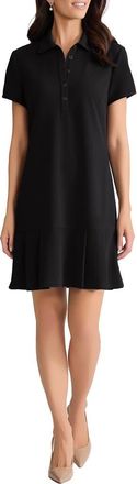 Jones New York Karolina Pleated Polo Dress in Jones Black at Nordstrom, Size X-Large