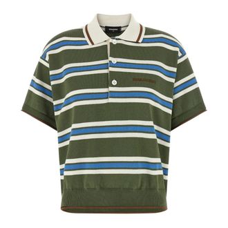 Dsquared2 Polo Shirts, female, Multicolor, Size: XS Striped Knit Polo