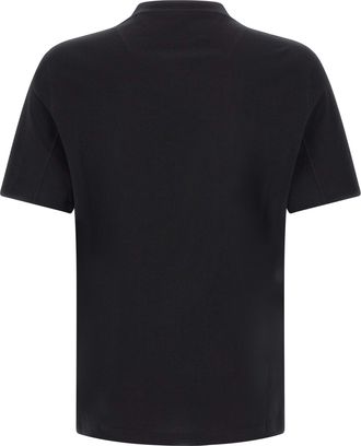 Brunello Cucinelli Embroidered Logo Cotton T-Shirt - Black