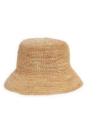 L*Space Isadora Straw Bucket Hat in Natural at Nordstrom