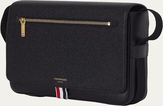 Thom Browne Mens Reporter Leather Crossbody Bag