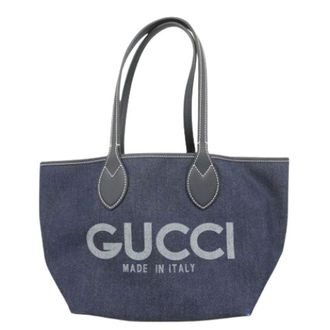 Gucci Pre-owned Tote Bags, female, Blue, Size: ONE SIZE Pre-owned Vintage Tote Bag