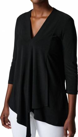 Joseph Ribkoff Quarter Sleeve Jersey Top In Black
