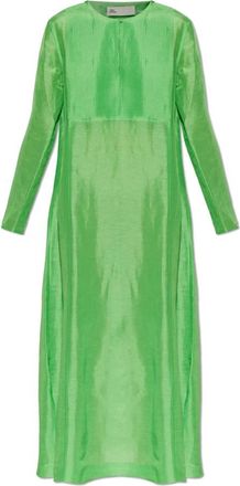 Tory Burch Jurk met lange mouwen - Dames - Maxi kleedjes - Groen - L - Linnen - Kleedjes