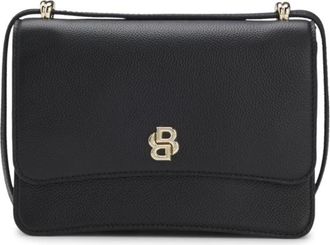 BOSS Leather crossbody bag with Double B monogram trim