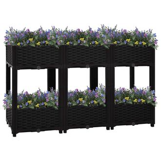 Berkfield Home Raised Bed 120x40x71 cm Polypropylene in Black | Size: 120 x 40 x 71 cm