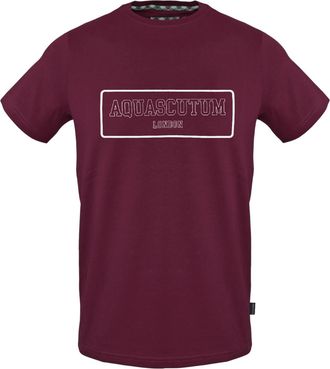Aquascutum Slim-fit T-shirt met grafische print voor heren (Rood)
