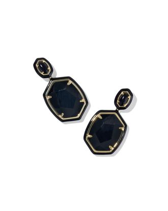Kendra Scott Womens Daphne Enamel Frame Drop Earrings In Black Agate