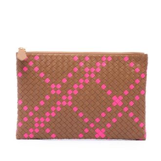 Bottega Veneta Pre-owned Bottega Veneta Bicolor Nappa Intrecciato Clutch Unisex 8I40CJ1VAH67XW3F